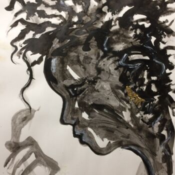Peinture intitulée "Young Medusa" par Steve Phillips, Œuvre d'art originale, Encre