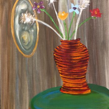 Peinture intitulée "The Tiger Vase" par Steve Phillips, Œuvre d'art originale, Huile