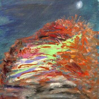 Painting titled "Planet Mars" by Steve Phillips, Original Artwork, Oil