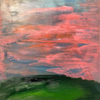 Malerei mit dem Titel "Red Sky at Night" von Steve Phillips, Original-Kunstwerk, Öl