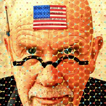 Painting titled "Eine Chuck Close Ho…" by Steven T. Schreiber, Original Artwork, Acrylic Mounted on Wood Stretcher frame