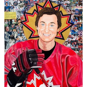 "Saint Gretzky (Prin…" başlıklı Kolaj Steven Hart tarafından, Orijinal sanat, Çelikler