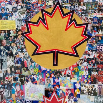 Collages intitulée "Saint Gretzky Colla…" par Steven Hart, Œuvre d'art originale, Découpages