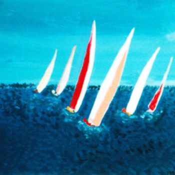 Pittura intitolato "Voyage en mer (Sea…" da Steve Soobben, Opera d'arte originale, Olio