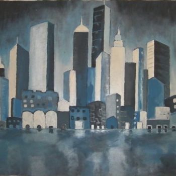 Painting titled "New York blues  ( o…" by Steve Soobben, Original Artwork, Oil