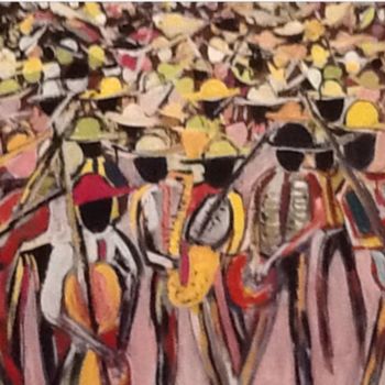 Peinture intitulée "Les musiciens mexic…" par Steve Soobben, Œuvre d'art originale, Huile