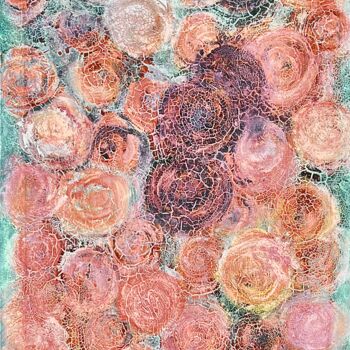 Ζωγραφική με τίτλο "Rose by accident" από Steviejones, Αυθεντικά έργα τέχνης, Λάδι Τοποθετήθηκε στο Ξύλινο φορείο σκελετό