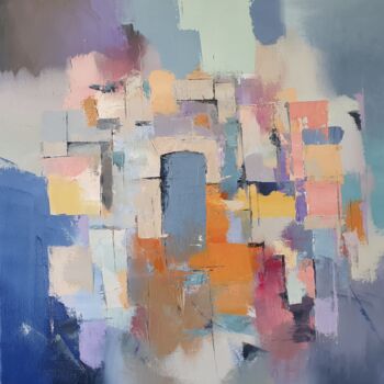 Painting titled "Abstract ruin 1" by Stewart Phillips, Original Artwork, Oil