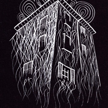 Dessin intitulée "Immeuble du vieux-N…" par Steyff, Œuvre d'art originale, Marqueur