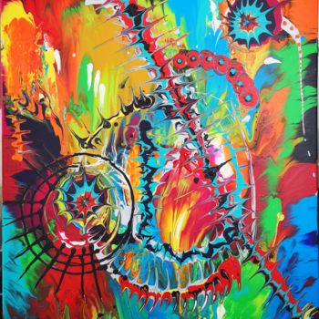 Painting titled "Abstract World" by Clotilde Soá, Original Artwork, Acrylic