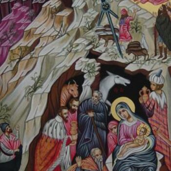 Painting titled "Nativity Of the Lord" by Maria Evaggelou, Original Artwork, Other