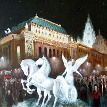 Pintura intitulada "Noche en colores" por Stjepan Lezaic (Pepi), Obras de arte originais, Óleo
