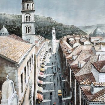 Pintura titulada "Dubrovnik" por Stjepan Lezaic (Pepi), Obra de arte original, Acuarela