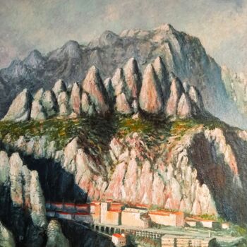 Painting titled "Montserrat monaster…" by Stjepan Lezaic (Pepi), Original Artwork, Oil