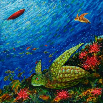 "Green turtle" başlıklı Tablo Capt.Stjepko Mamic tarafından, Orijinal sanat, Diğer
