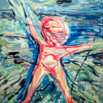 Painting titled "Figure" by Romen Stoilow, Original Artwork, Acrylic