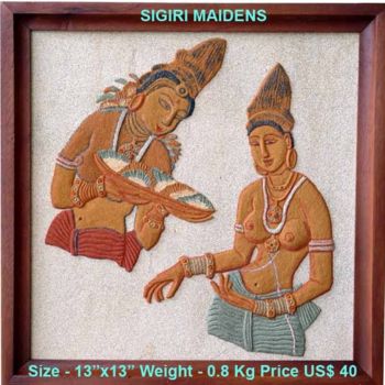 「SIGIRI Maidens」というタイトルの絵画 Himantha Karunarathneによって, オリジナルのアートワーク