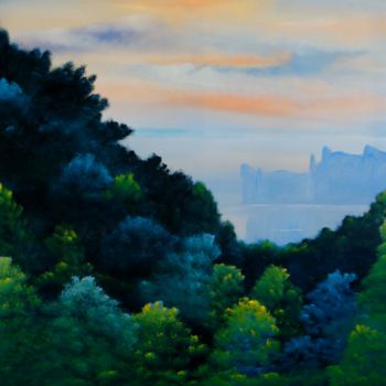 Painting titled "Coastal Sunset" by David Snider, Original Artwork