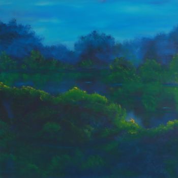 Painting titled "Deep Green and Blue" by David Snider, Original Artwork