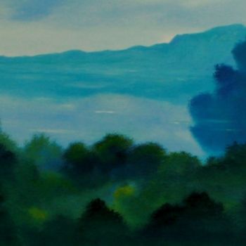 Peinture intitulée "Mountain Lake II" par David Snider, Œuvre d'art originale