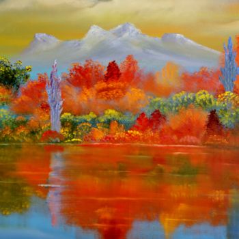 Peinture intitulée "Lake Zoar" par David Snider, Œuvre d'art originale
