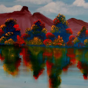 Peinture intitulée "Echo Lake" par David Snider, Œuvre d'art originale