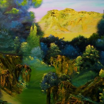 Painting titled "In the Valley" by David Snider, Original Artwork, Oil