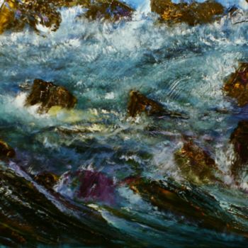 Schilderij getiteld "Lagoon" door David Snider, Origineel Kunstwerk, Olie