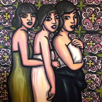 Painting titled "sisters" by Estelle Charrin, Original Artwork