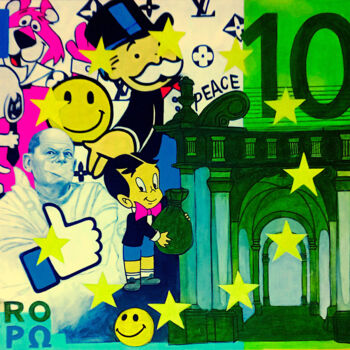 Painting titled "100 Euroschein" by Stormy Legrand Brinson (LUZID), Original Artwork, Acrylic
