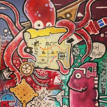 Schilderij getiteld "Octo" door Yohan Storti, Origineel Kunstwerk, Acryl