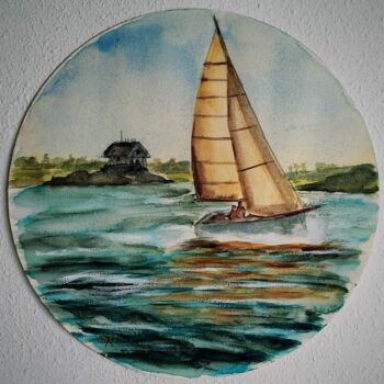 Painting titled ""Setting sail to un…" by Stoyanka Nikolova, Original Artwork, Watercolor