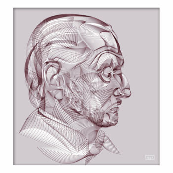 Digitale Kunst mit dem Titel "Portrait of Ettore…" von Alexander Stotsky, Original-Kunstwerk, 2D digitale Arbeit