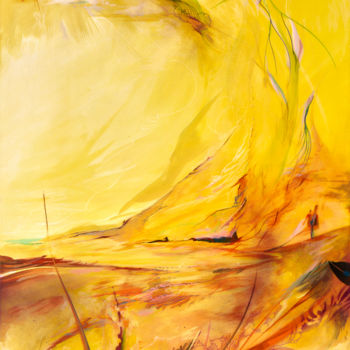 Schilderij getiteld "CHEMIN JAUNE" door Strait Faya, Origineel Kunstwerk, Acryl