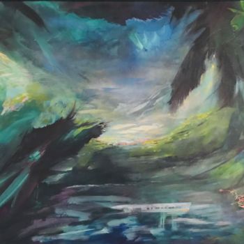 Peinture intitulée "EN FORET" par Strait Faya, Œuvre d'art originale, Acrylique