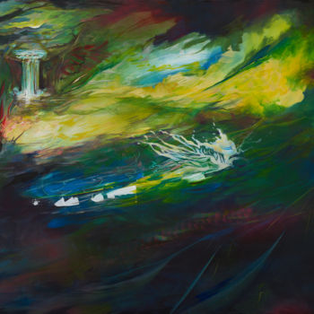 Schilderij getiteld "CASCADE LUMIERE" door Strait Faya, Origineel Kunstwerk, Acryl