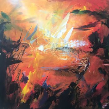 Painting titled "groove" by Strait Faya, Original Artwork, Acrylic