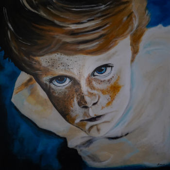 Pittura intitolato "Мальчик" da Tatiana Strakovich, Opera d'arte originale, Acrilico Montato su Telaio per barella in legno