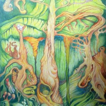 Desenho intitulada "Rain forest" por Michael Stransky, Obras de arte originais, Outro