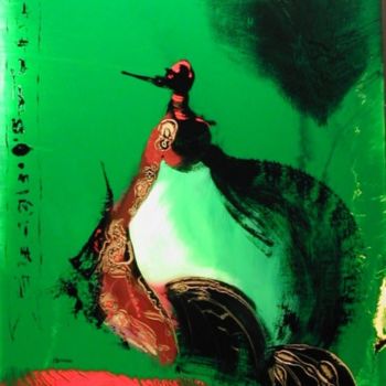 Pintura intitulada "L'Oiseau en Majesté" por Jacques Strauss, Obras de arte originais