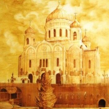 Картина под названием "Храм Христа Спасите…" - Атабек Юлдашев, Подлинное произведение искусства, Другой