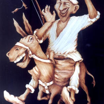 Картина под названием "Tricks of Nasreddin…" - Атабек Юлдашев, Подлинное произведение искусства, Другой