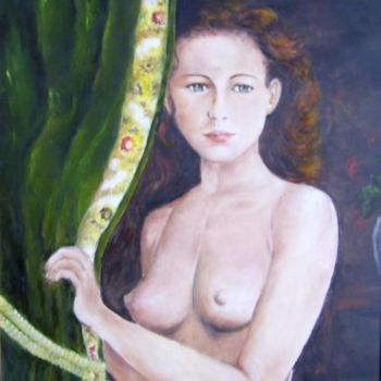 Painting titled "Jade" by Géraldine Streichert, Original Artwork, Oil