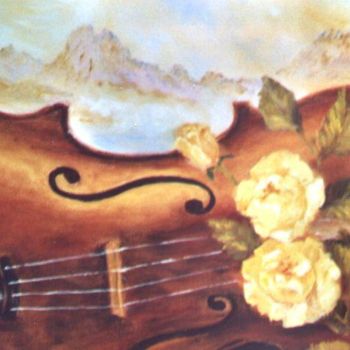 绘画 标题为“le violon abandonné” 由Géraldine Streichert, 原创艺术品, 油
