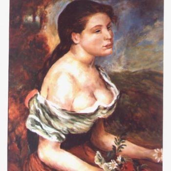 Painting titled "COPIE.june fille au…" by Géraldine Streichert, Original Artwork, Oil