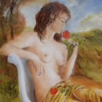 Painting titled "romantisme" by Géraldine Streichert, Original Artwork, Oil