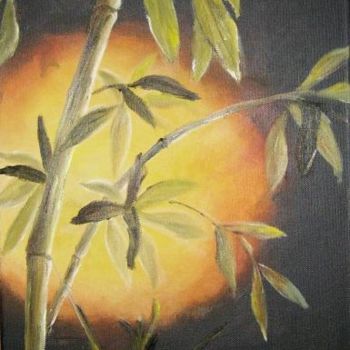 Painting titled "le bambou" by Géraldine Streichert, Original Artwork, Oil
