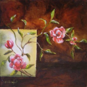 Malarstwo zatytułowany „des roses” autorstwa Géraldine Streichert, Oryginalna praca, Olej