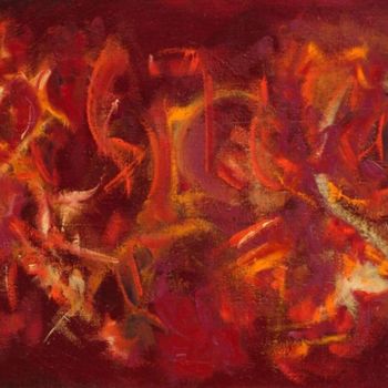 Картина под названием "Красная  магия" - Юлий Yuliy Стрельцов  Streltsov, Подлинное произведение искусства, Масло