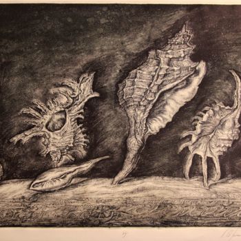 Printmaking titled "Shells" by Leonid Stroganov, Original Artwork, Other